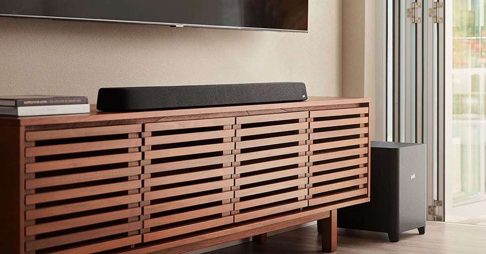 Polk MagniFi Max AX sound bar and subwoofer